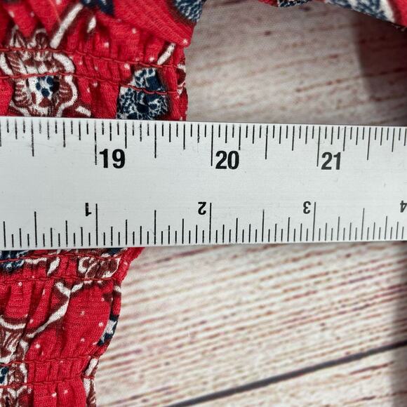 Melloday Floral Off Shoulder Blouse Women's Size 2X Red/White/Blue - Picture 8 of 9